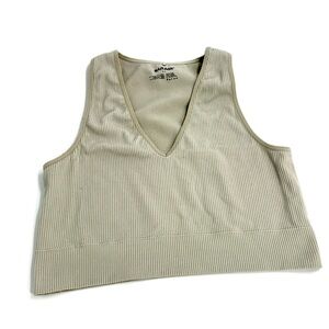 Garage XL Beige Ribbed Tank Top/longline Sport/House Bra